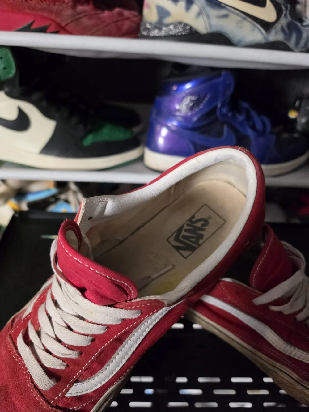 🔥 Red Vans Men Size 10 Old Skool Suede Sneakers